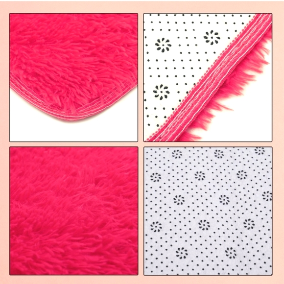 HOMESMART Pink Microfiber High Pile Rug with Non-Slip Back - Picture 2 of 7